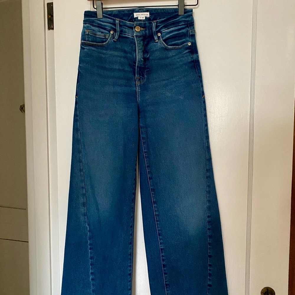 Good American - Good Waist Cropped Palazzo jeans